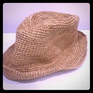 Straw fedora hat